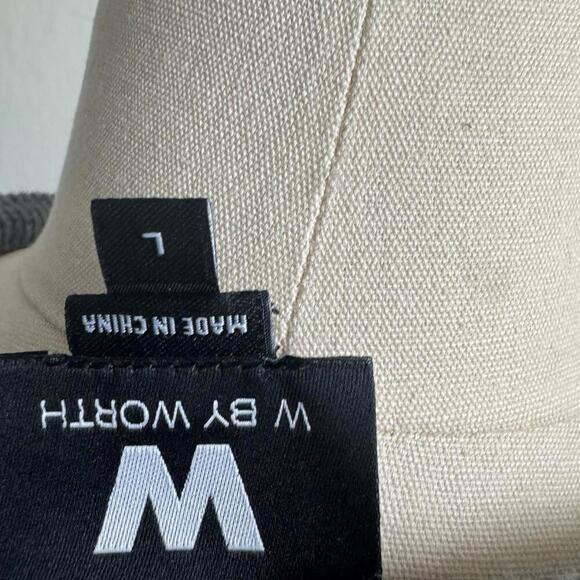 Worth  Wool Cotton Knit Pullover Poncho Sweater Sleeveless Open Hooded Sz Large - Picture 5 of 7